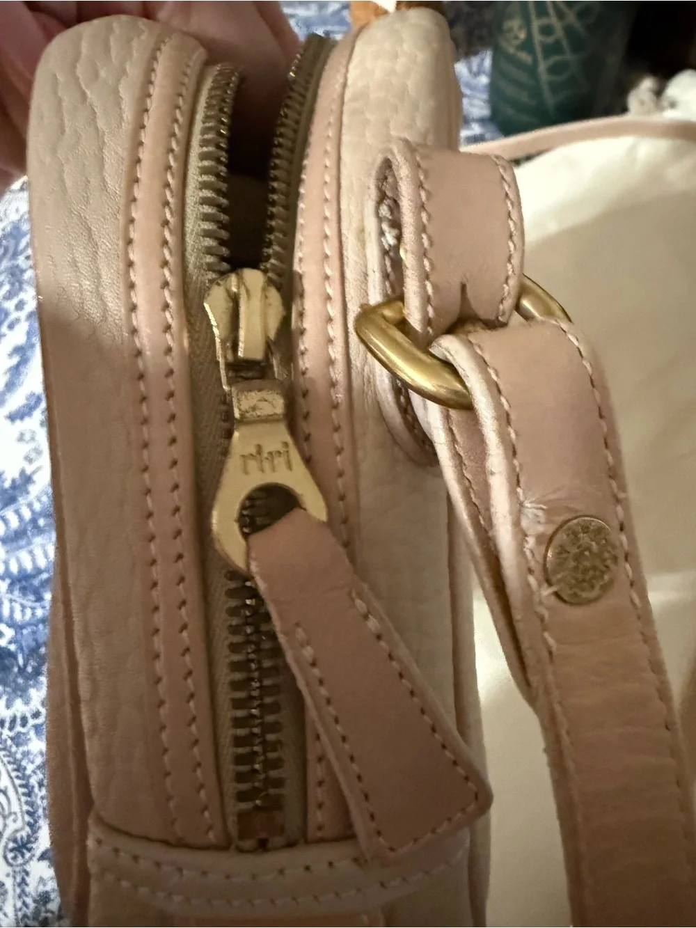 Classic Pebbled Leather Crossbody Bag - Cream BONE CAMERA RARE